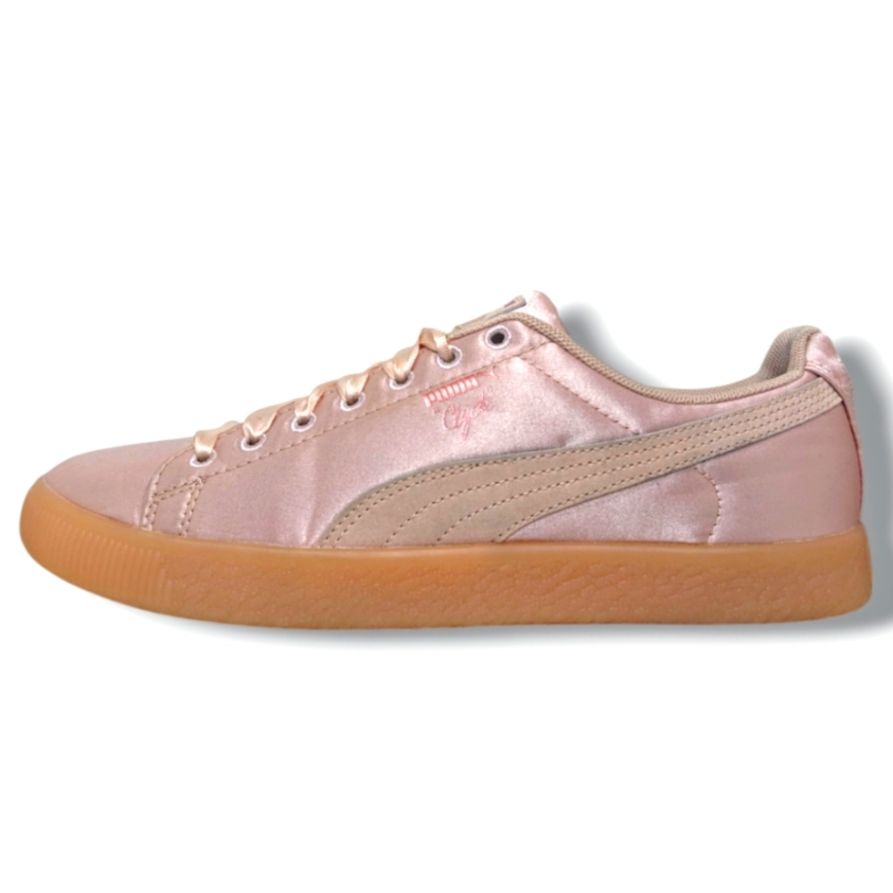 Puma | Clyde Pink Rose Gold Satin Sneakers Women's Size 7C